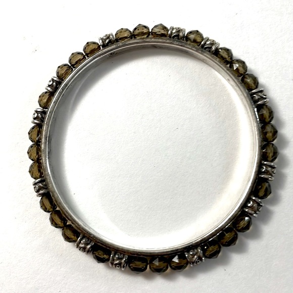 Brighton Bangle Bracelet with Amber and Silver Beads - Picture 4 of 4